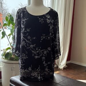 Elegant Black Floral Blouse